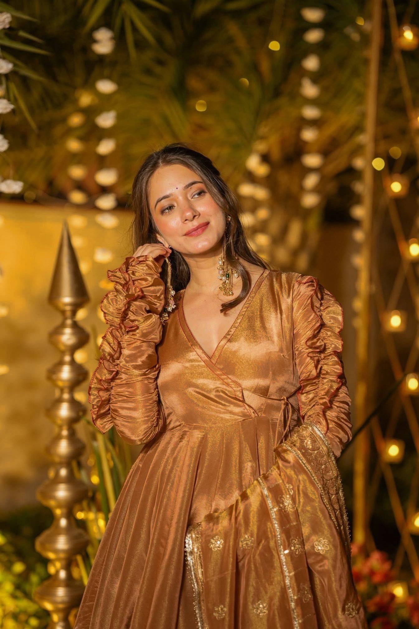 Urban Russet Luminous Flared Anarkali